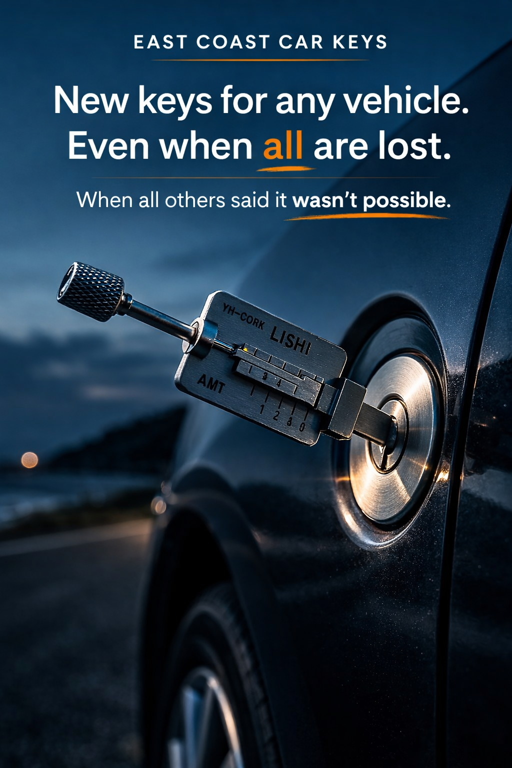 East Coast Keys mobile auto locksmith van on the East Yorkshire coast